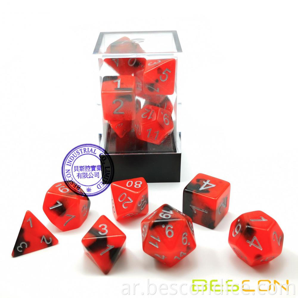 Hot Rocks Glowing Dnd Dice Set 6